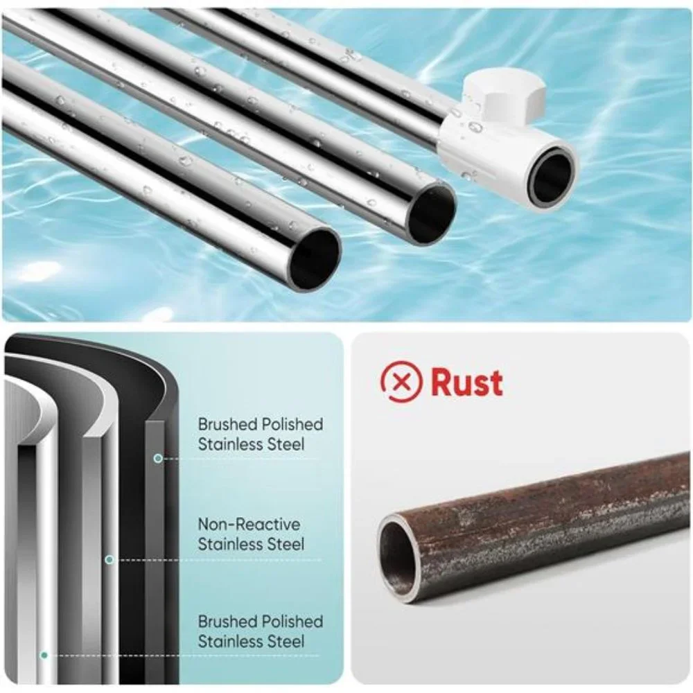 Corner Shower Caddy Tension Pole: Rustproof Shower Organizer